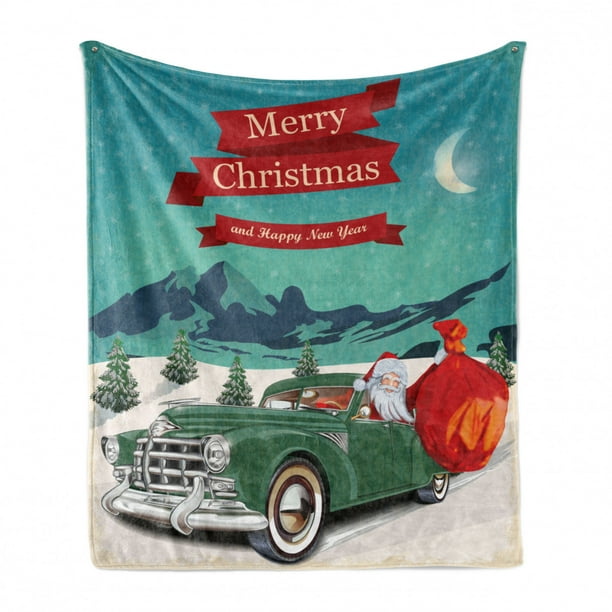 Ambesonne Christmas Soft Flannel Fleece Throw Blanket Santa Claus in a Classic Car with Bag of Toys Snow Winter Starry Night New Year 60 x 80 Cozy Plush for Indoor and Outdoor Use Teal Red Ambesonne Christmas Soft Flannel Fleece Throw Blanket Santa Claus in a Classic Car with Bag of Toys Snow Winter Starry Night New Year 60 x 80 Cozy Plush for Indoor and Outdoor Use Teal Red